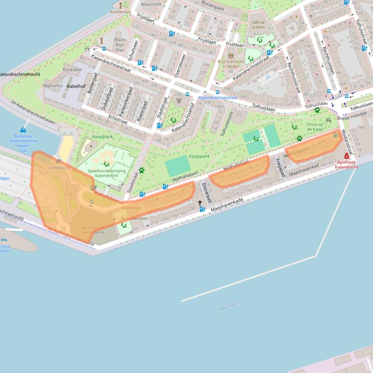 Kaart van postcodegebied 3072EX.