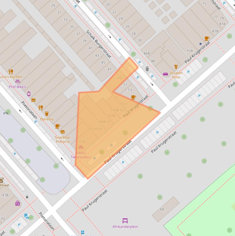 Kaart van postcodegebied 3072GE.