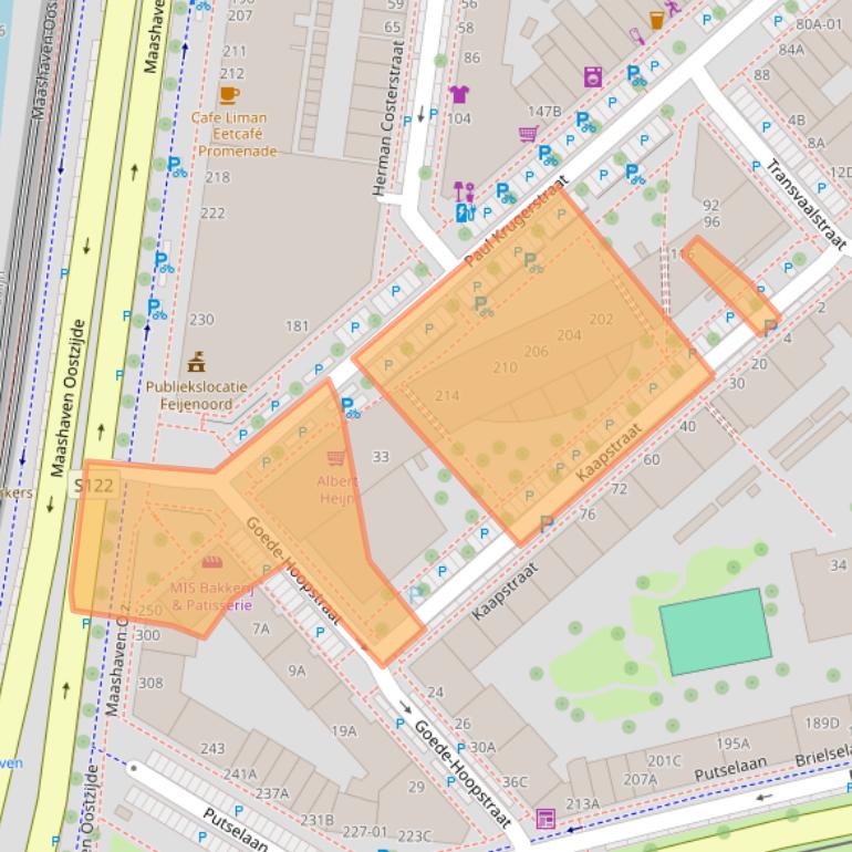 Kaart van postcodegebied 3072GS.