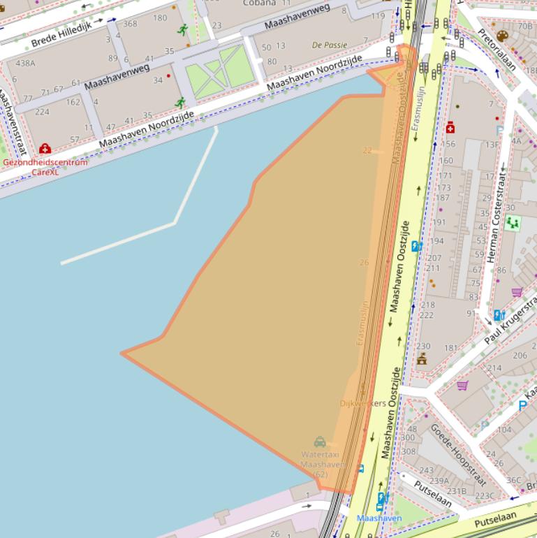 Kaart van postcodegebied 3072HP.