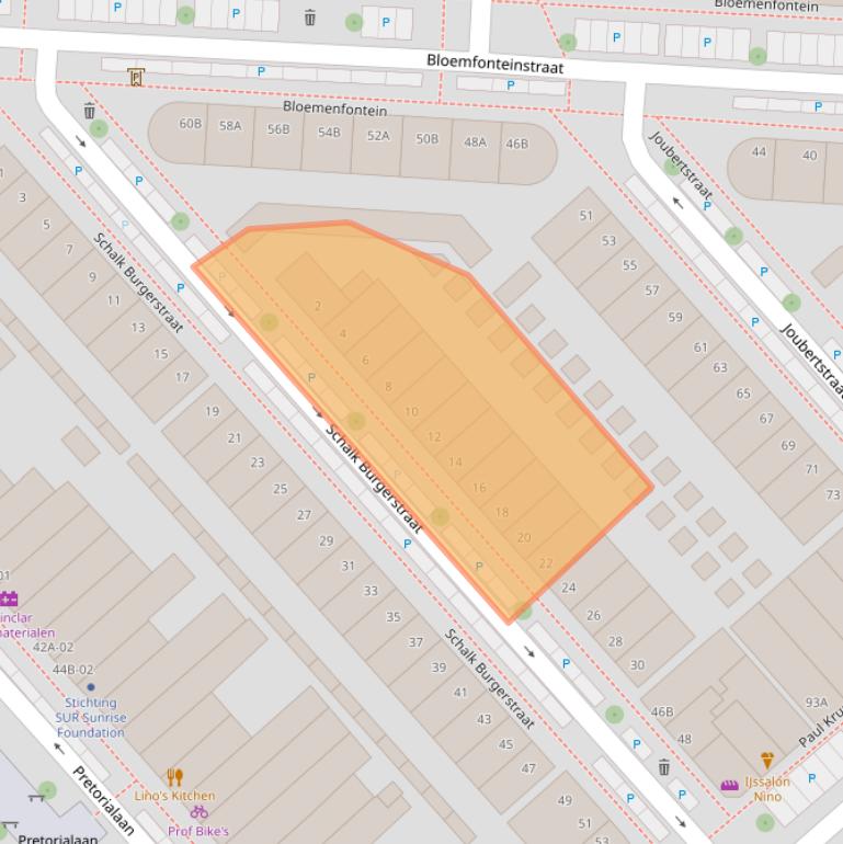 Kaart van postcodegebied 3072HX.