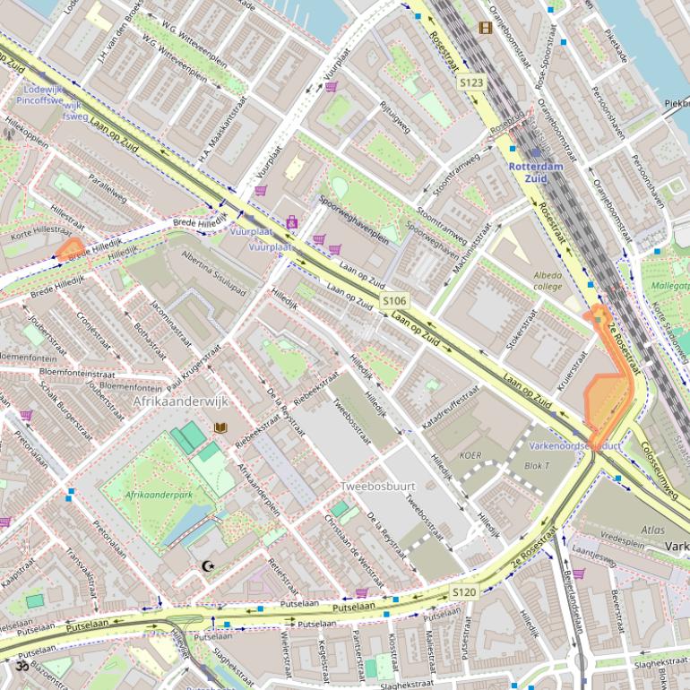 Kaart van postcodegebied 3072JK.