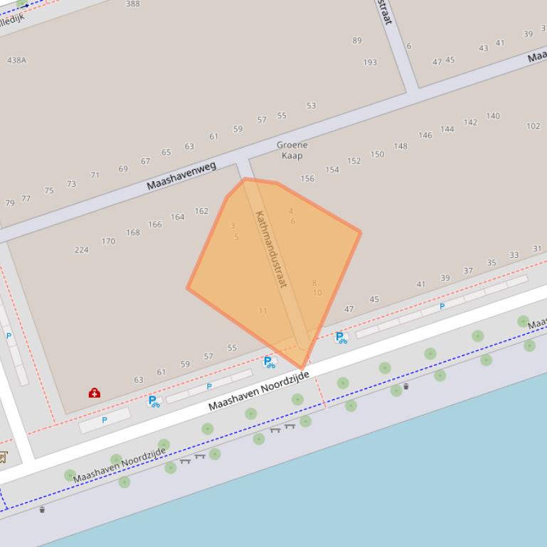 Kaart van postcodegebied 3072KE.