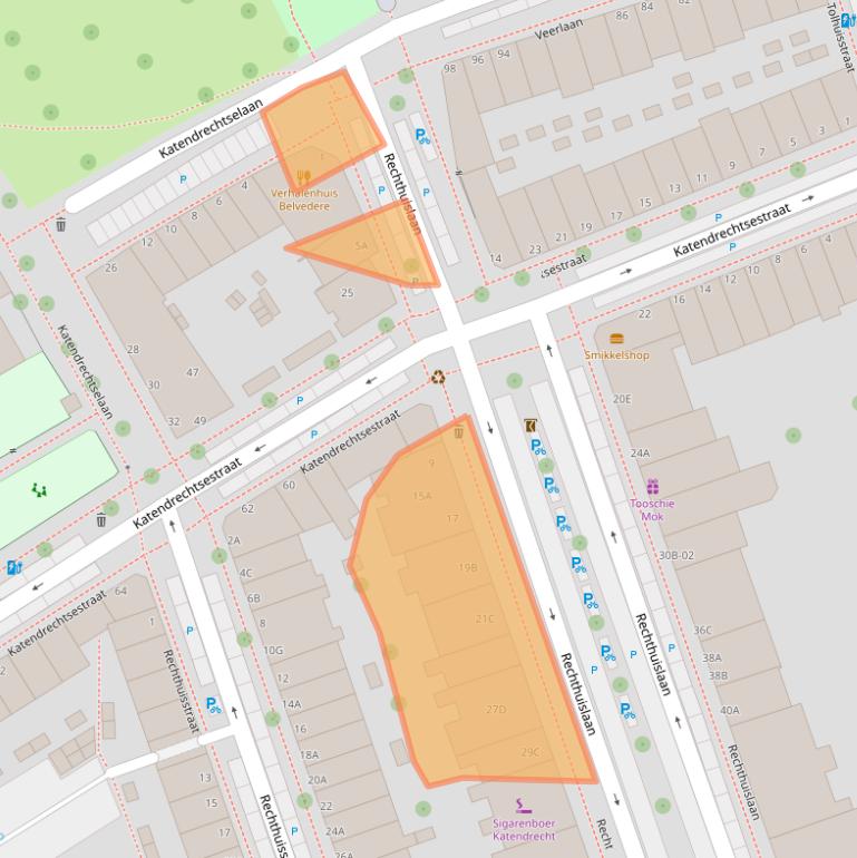 Kaart van postcodegebied 3072LB.