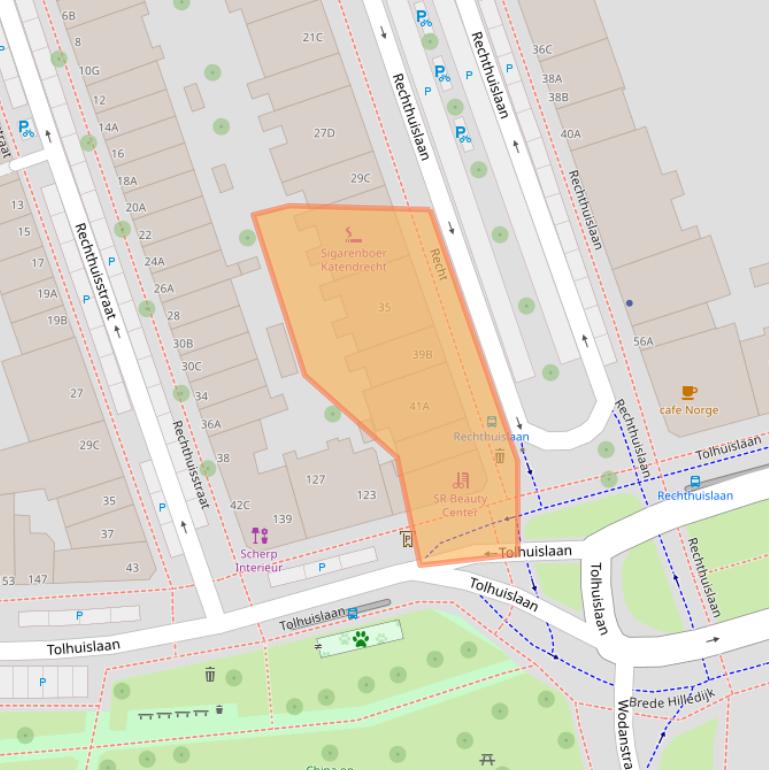 Kaart van postcodegebied 3072LC.