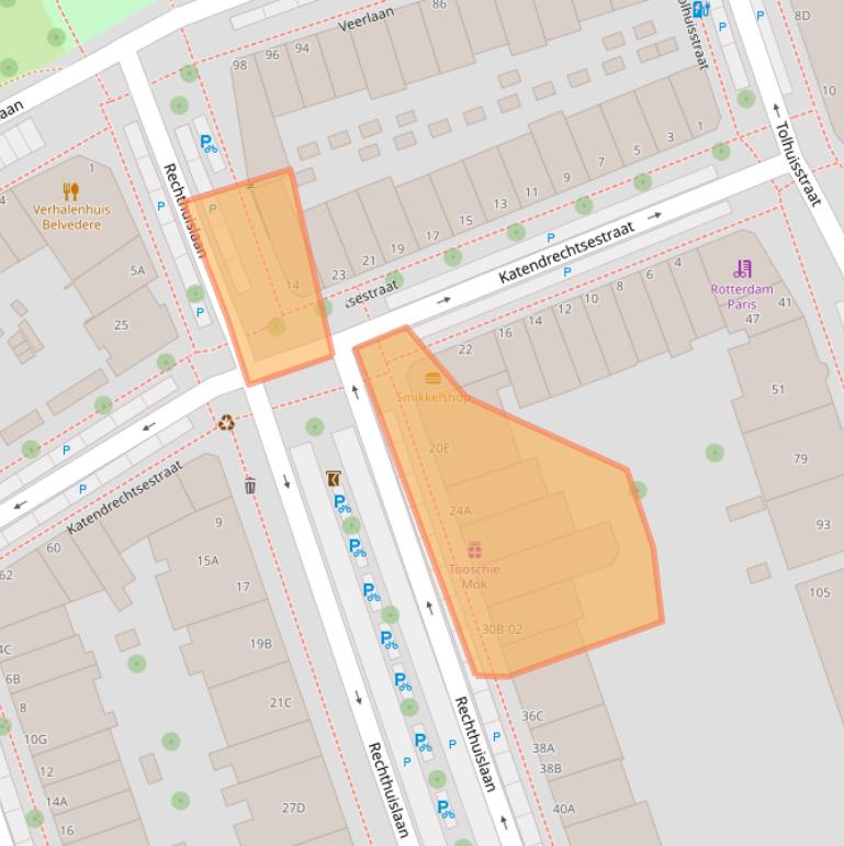 Kaart van postcodegebied 3072LD.