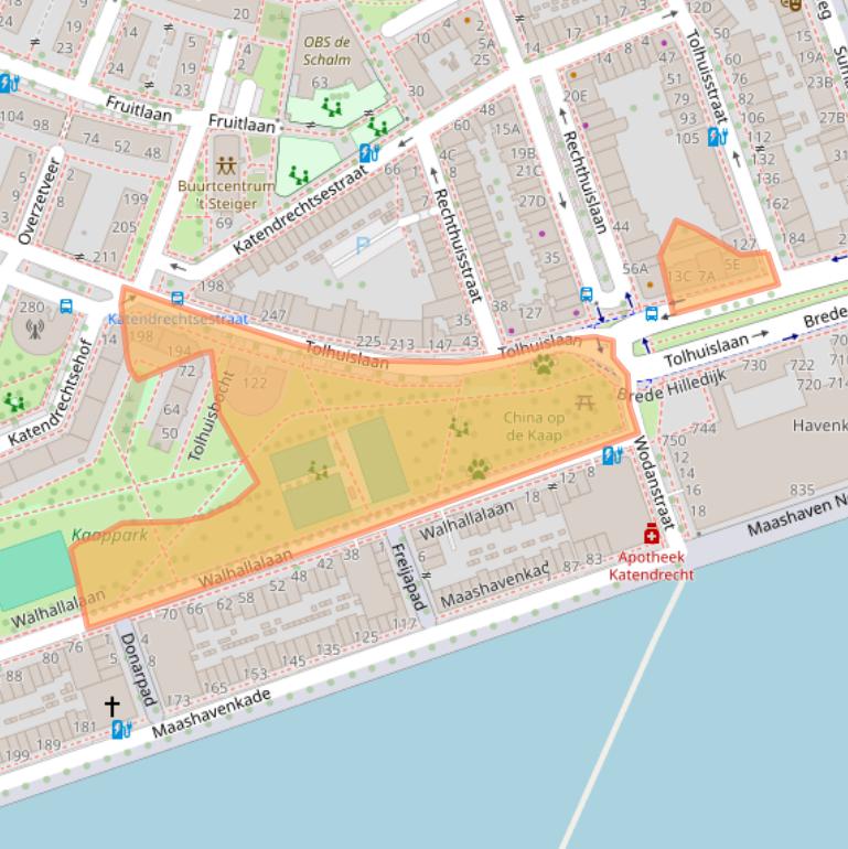 Kaart van postcodegebied 3072LL.