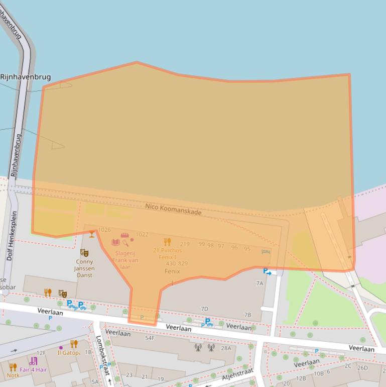 Kaart van postcodegebied 3072LM.