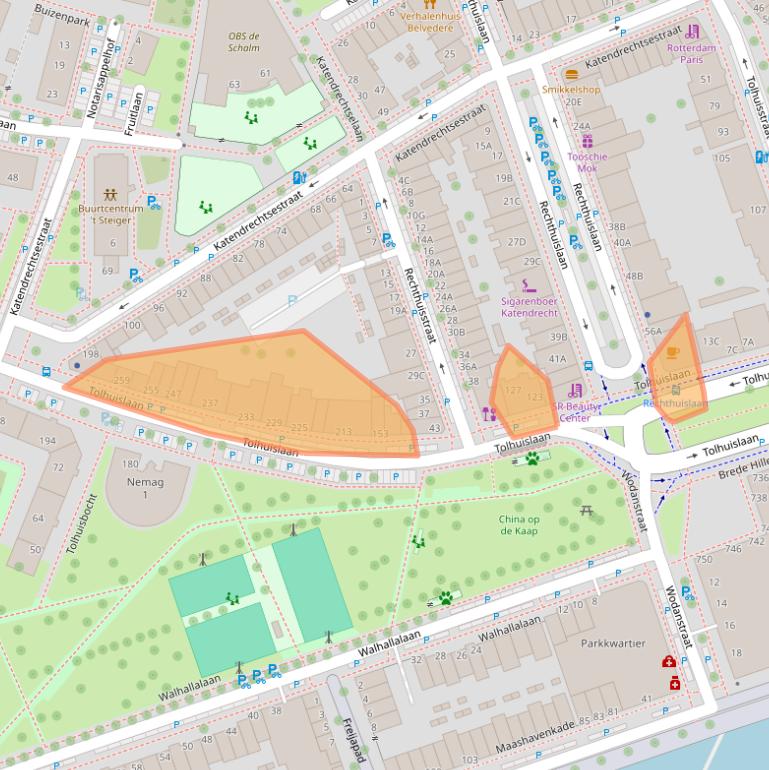 Kaart van postcodegebied 3072LP.