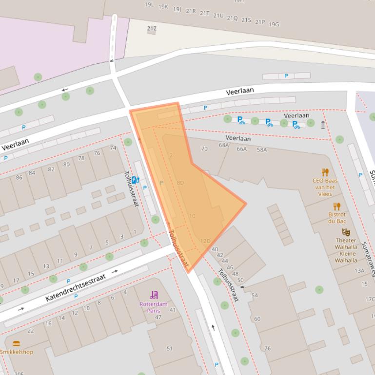 Kaart van postcodegebied 3072LT.