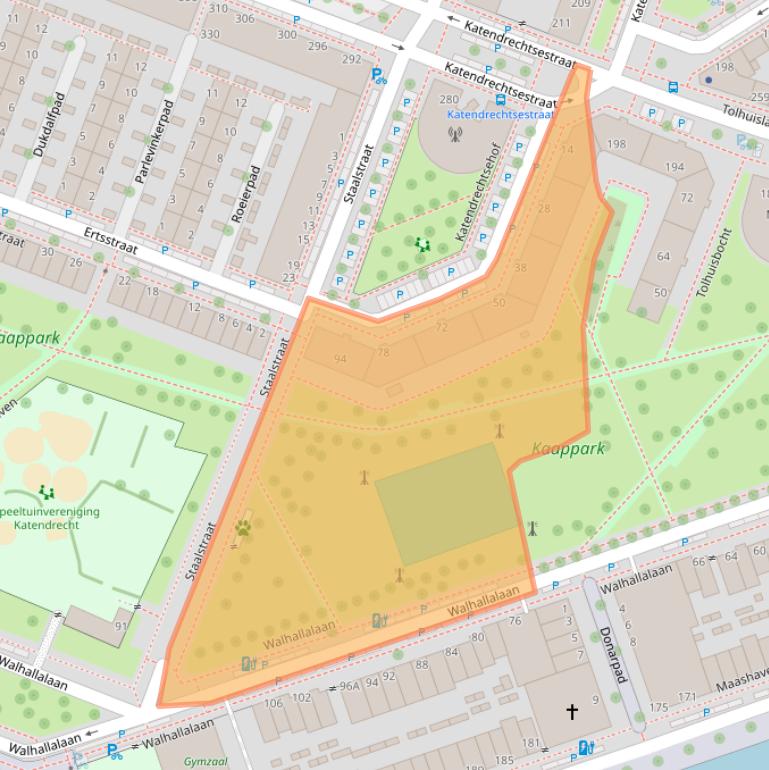 Kaart van postcodegebied 3072LZ.