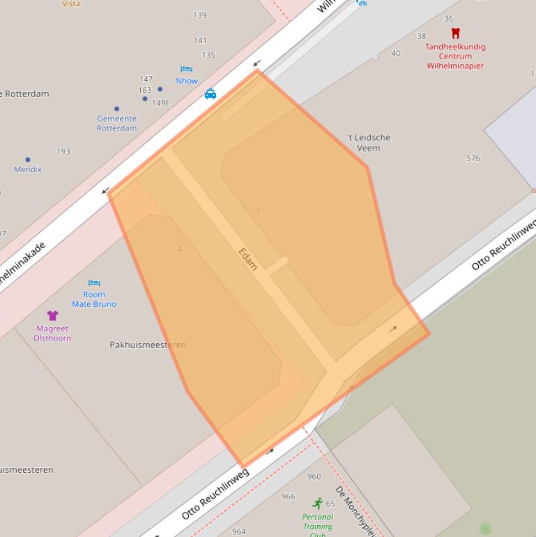 Kaart van postcodegebied 3072MB.