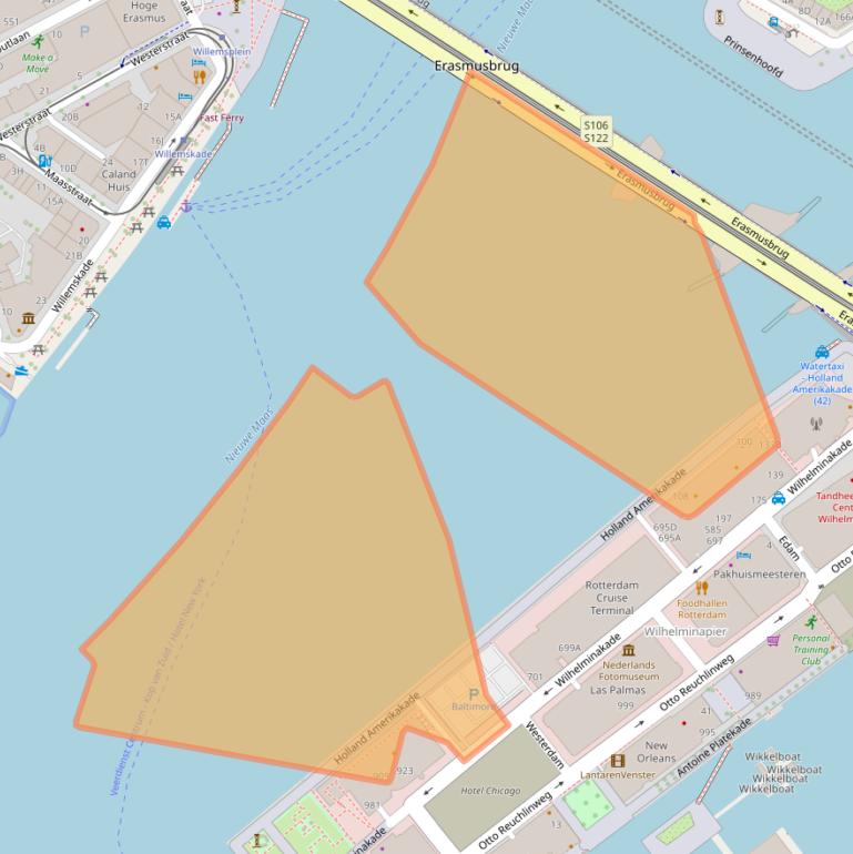 Kaart van postcodegebied 3072MC.