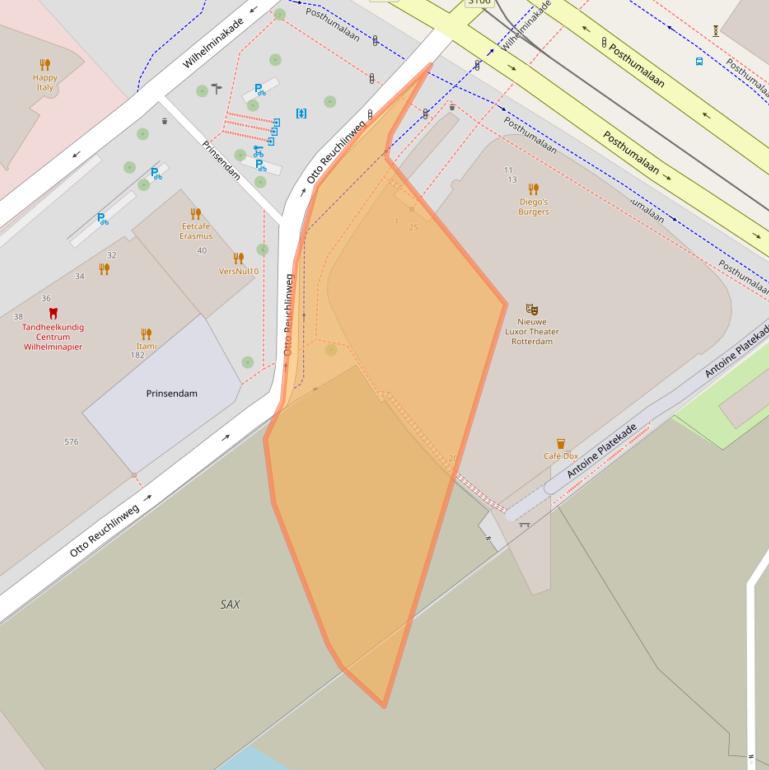 Kaart van postcodegebied 3072MG.