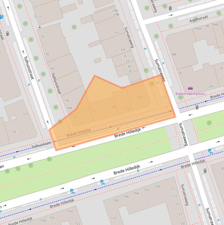 Kaart van postcodegebied 3072NJ.