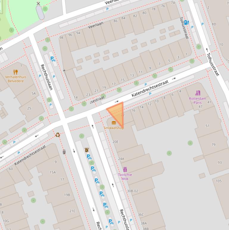 Kaart van postcodegebied 3072NV.