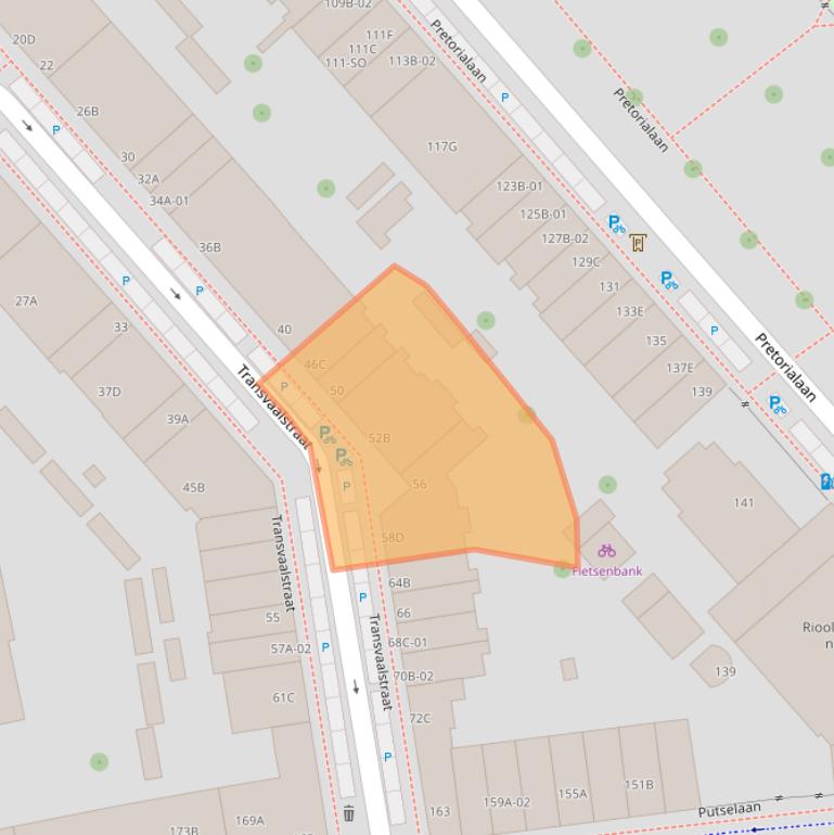 Kaart van postcodegebied 3072PW.
