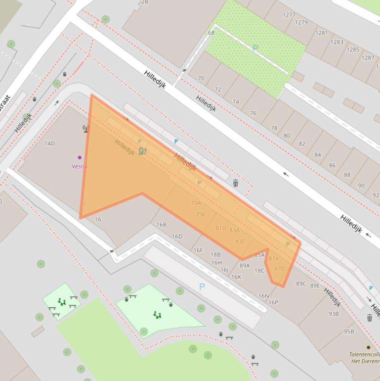 Kaart van postcodegebied 3072RD.