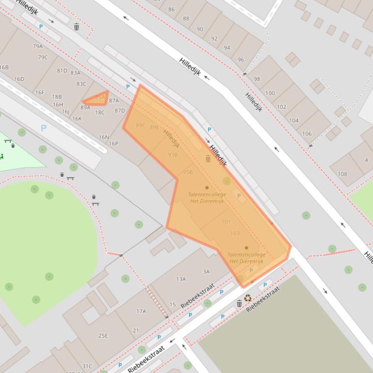 Kaart van postcodegebied 3072RE.