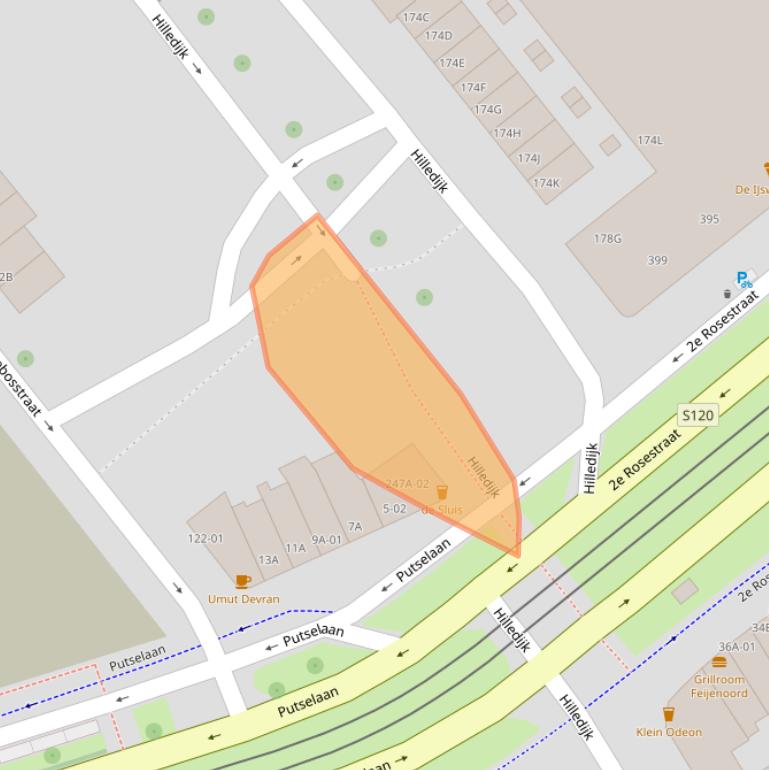 Kaart van postcodegebied 3072RN.