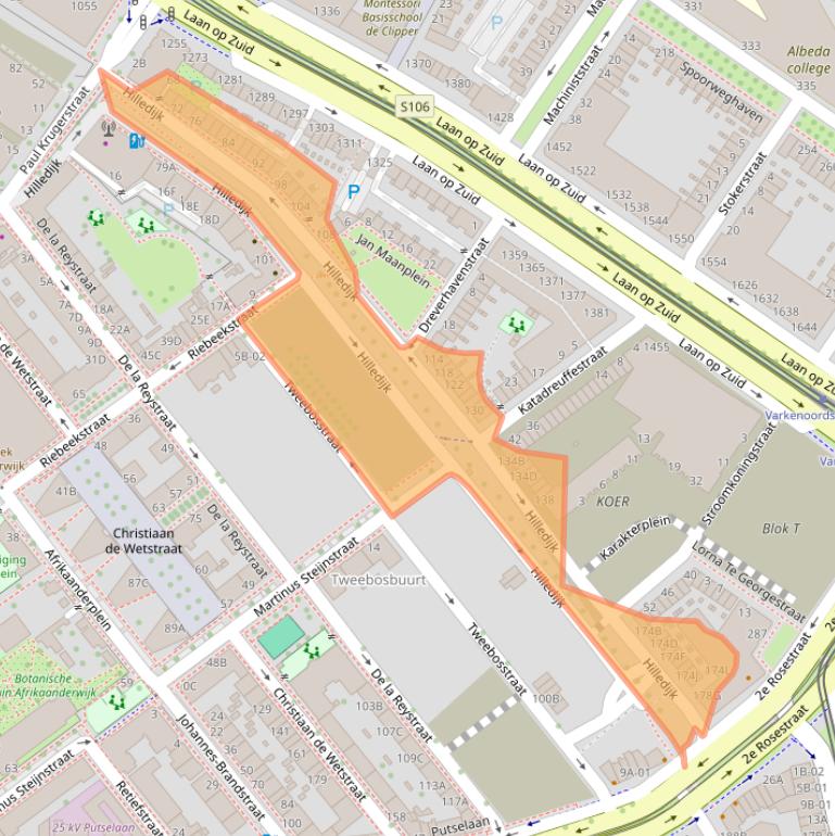 Kaart van postcodegebied 3072RS.