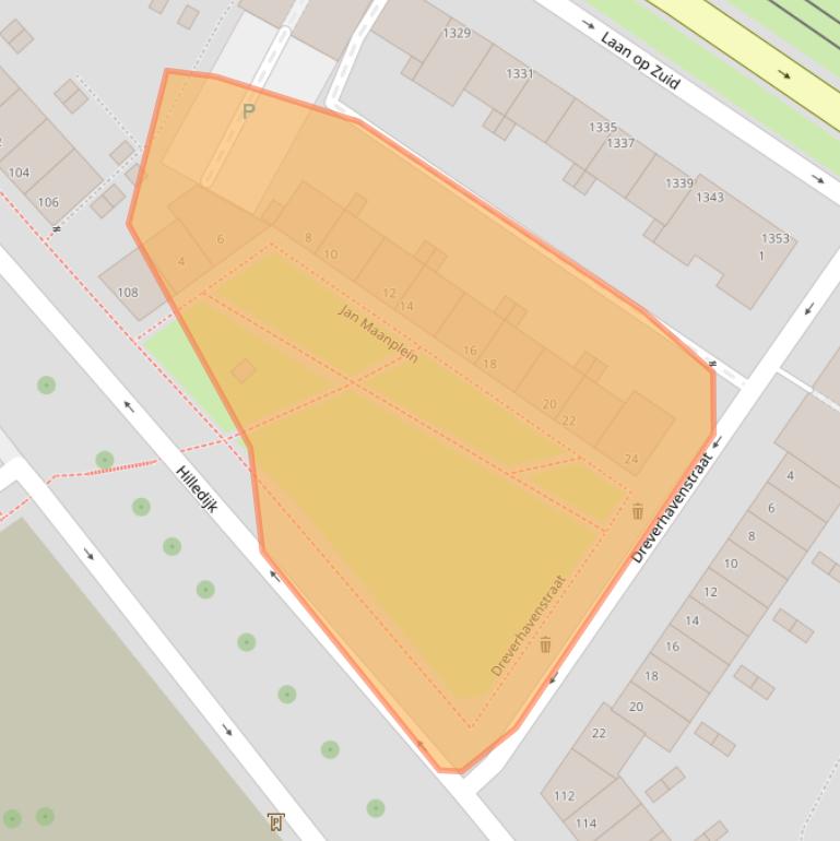 Kaart van postcodegebied 3072RT.