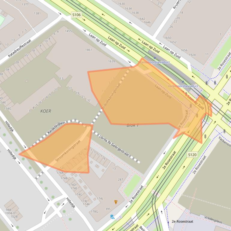 Kaart van postcodegebied 3072RW.