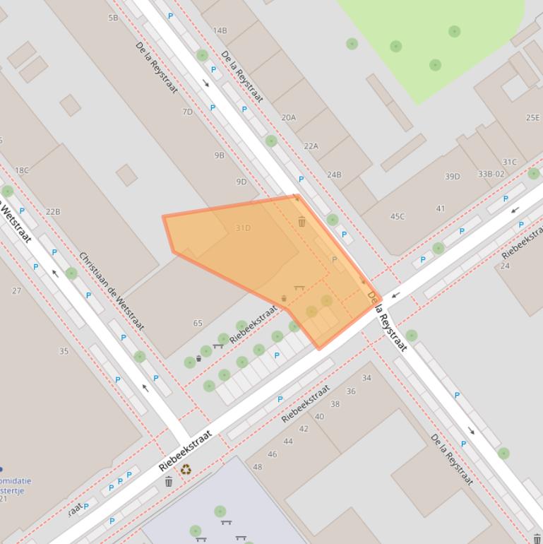 Kaart van postcodegebied 3072TB.