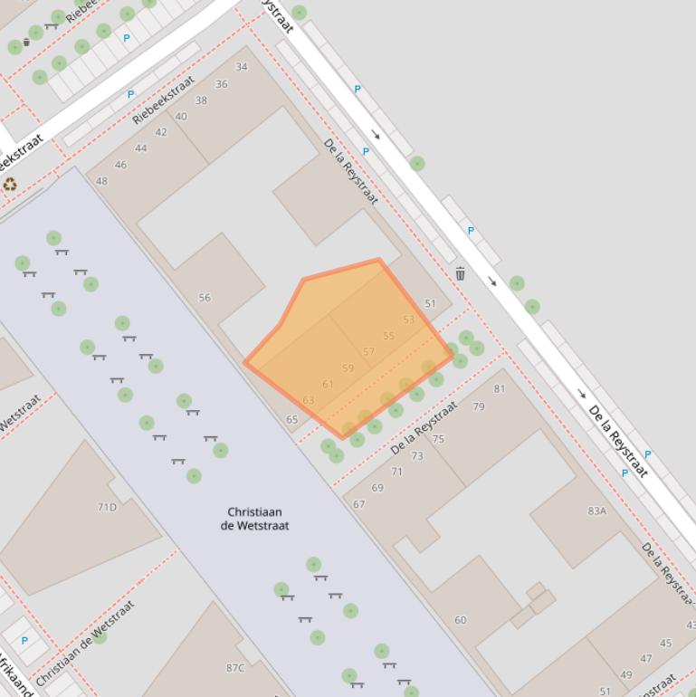 Kaart van postcodegebied 3072TD.