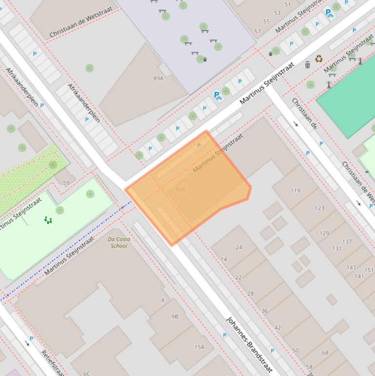 Kaart van postcodegebied 3072TV.