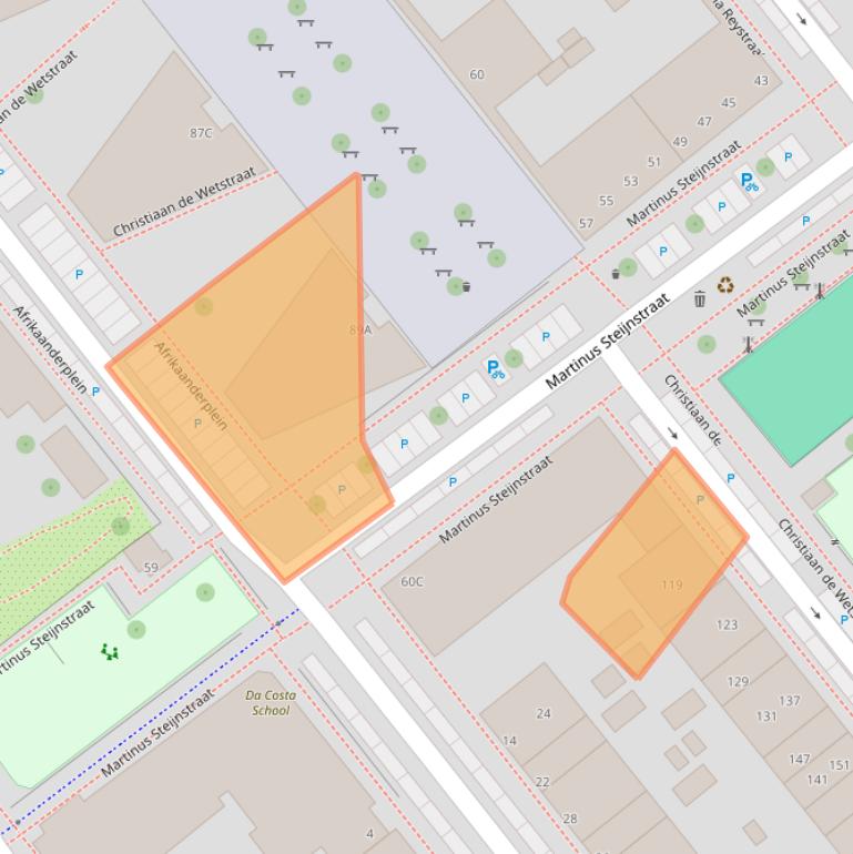 Kaart van postcodegebied 3072VE.