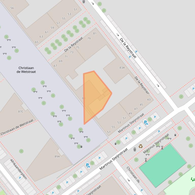 Kaart van postcodegebied 3072VM.