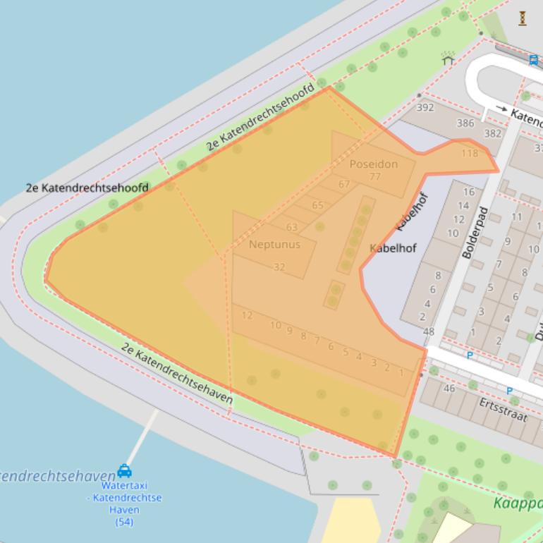 Kaart van postcodegebied 3072WJ.