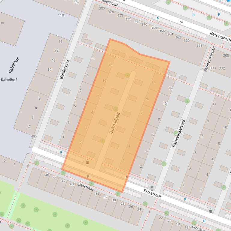 Kaart van postcodegebied 3072WV.