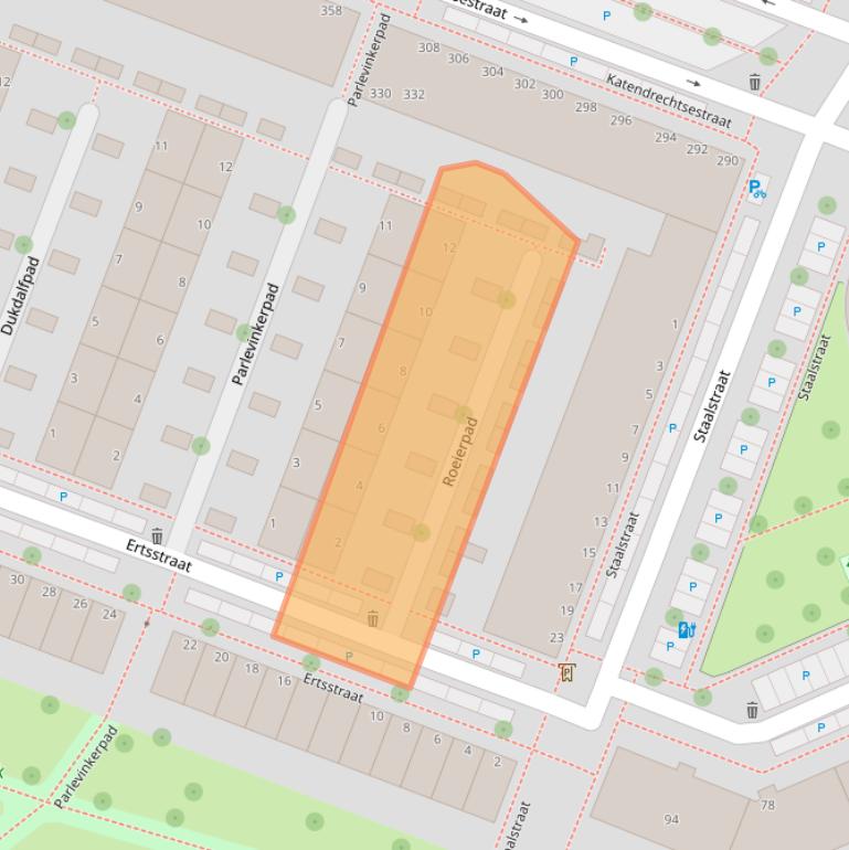 Kaart van postcodegebied 3072WZ.