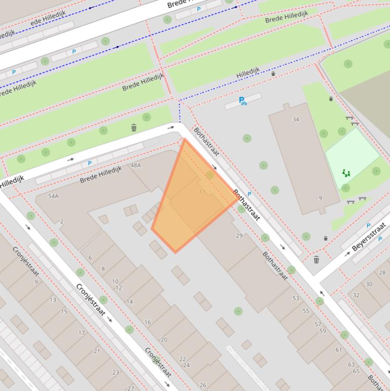 Kaart van postcodegebied 3072XB.