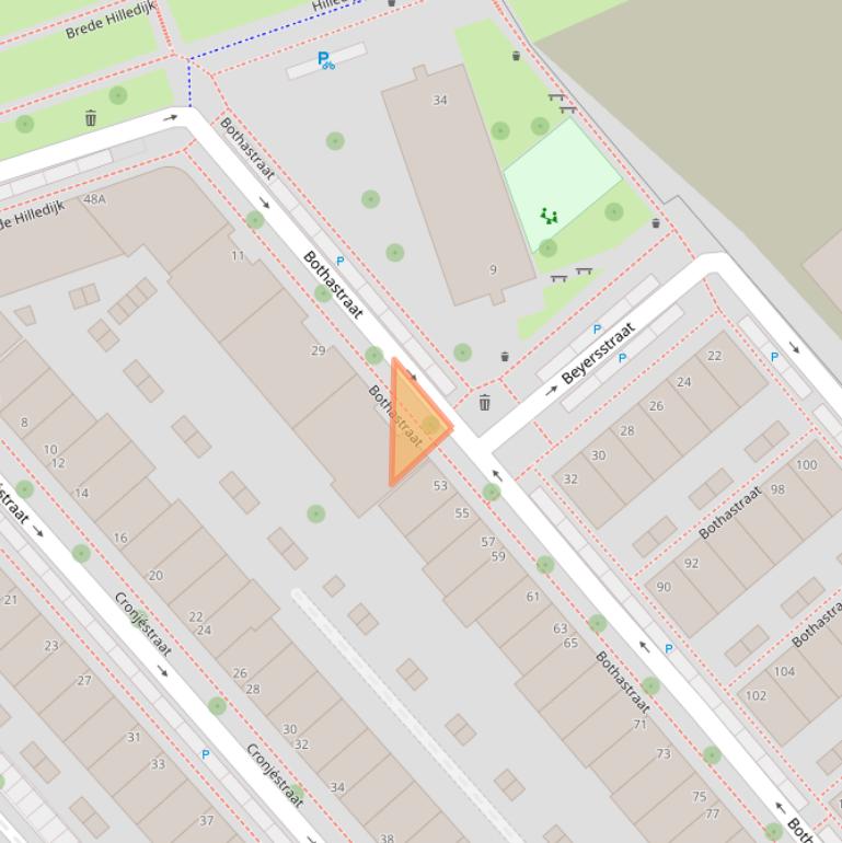 Kaart van postcodegebied 3072XD.