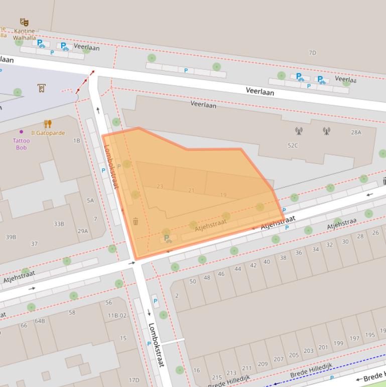 Kaart van postcodegebied 3072ZA.