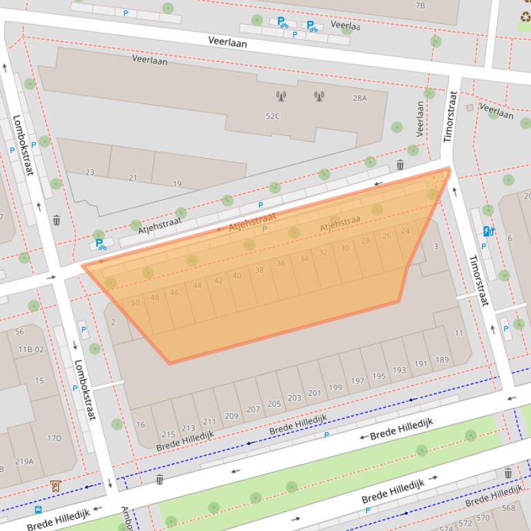 Kaart van postcodegebied 3072ZE.