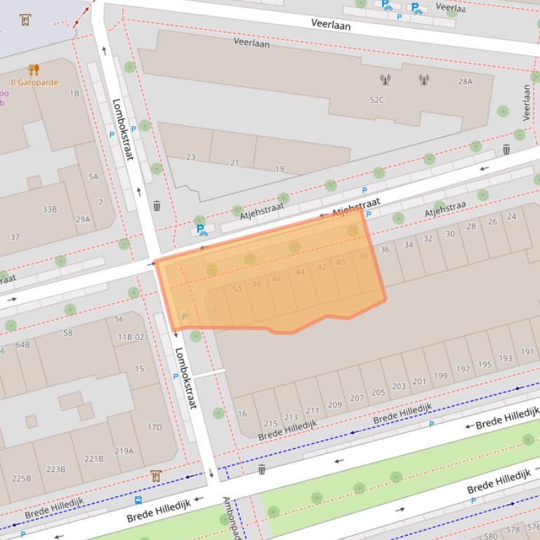 Kaart van postcodegebied 3072ZG.