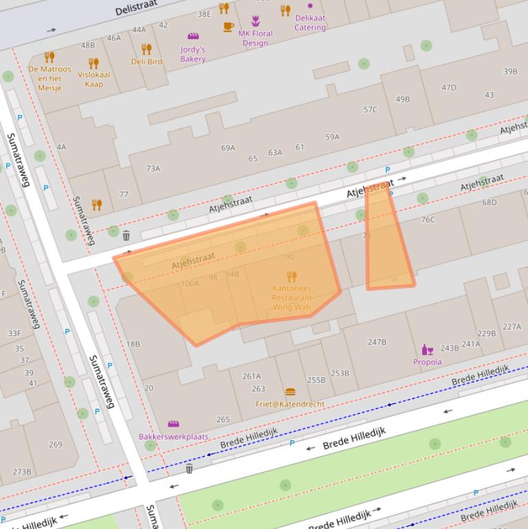 Kaart van postcodegebied 3072ZJ.