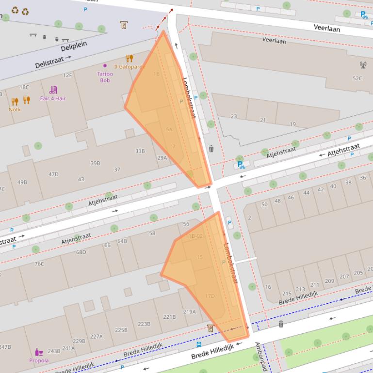 Kaart van postcodegebied 3072ZM.