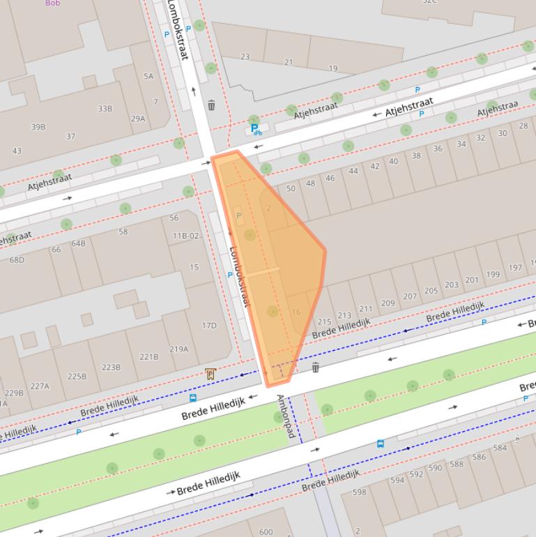 Kaart van postcodegebied 3072ZN.