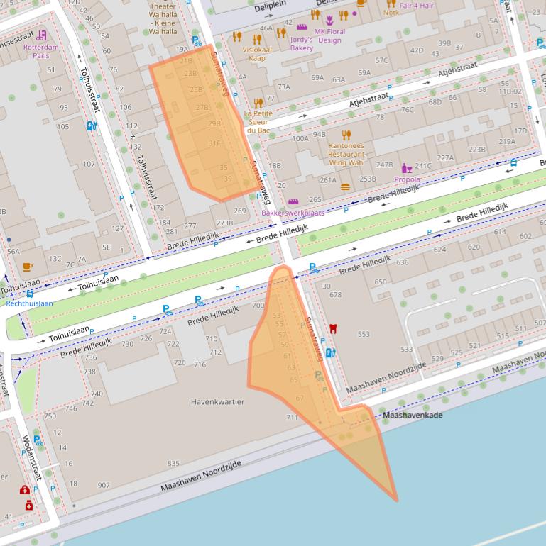 Kaart van postcodegebied 3072ZR.