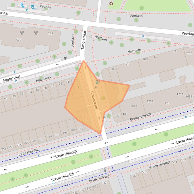 Kaart van postcodegebied 3072ZT.