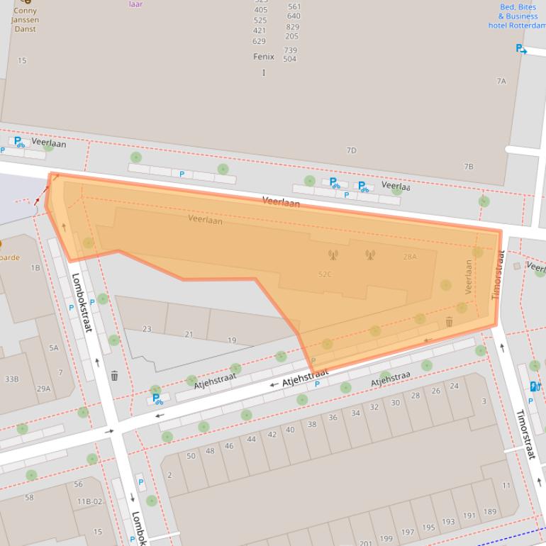 Kaart van postcodegebied 3072ZW.
