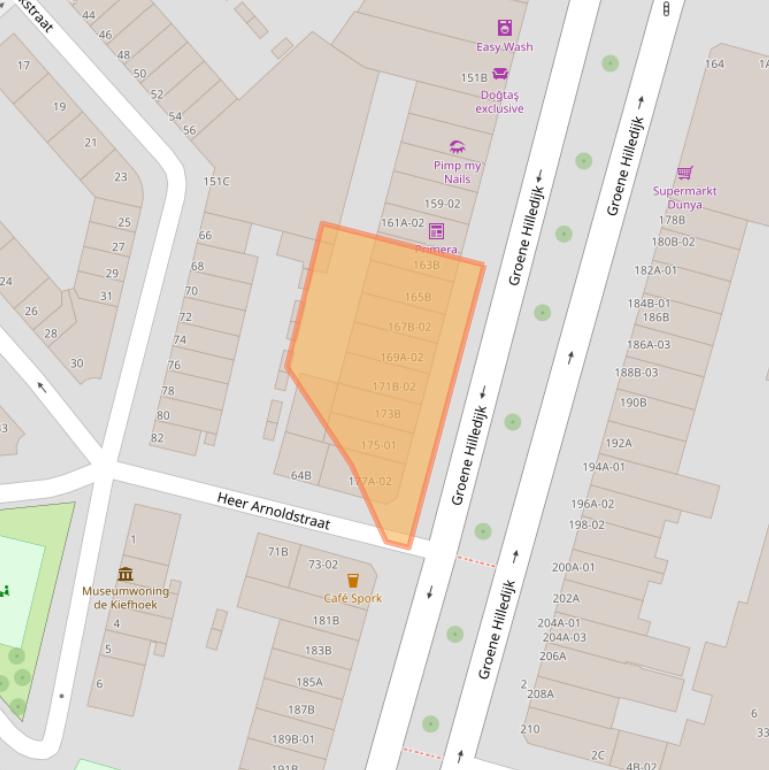 Kaart van postcodegebied 3073AB.