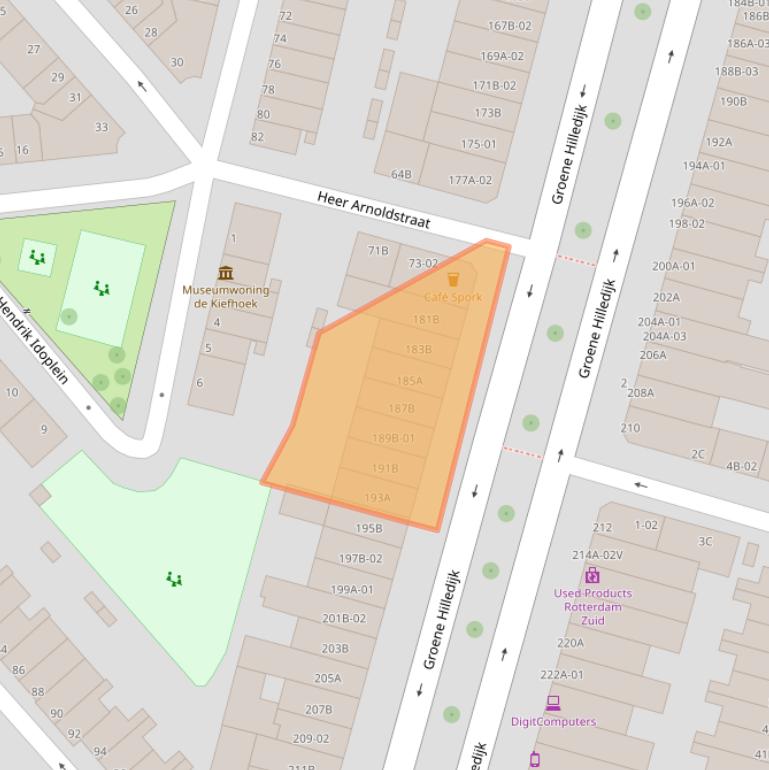 Kaart van postcodegebied 3073AC.