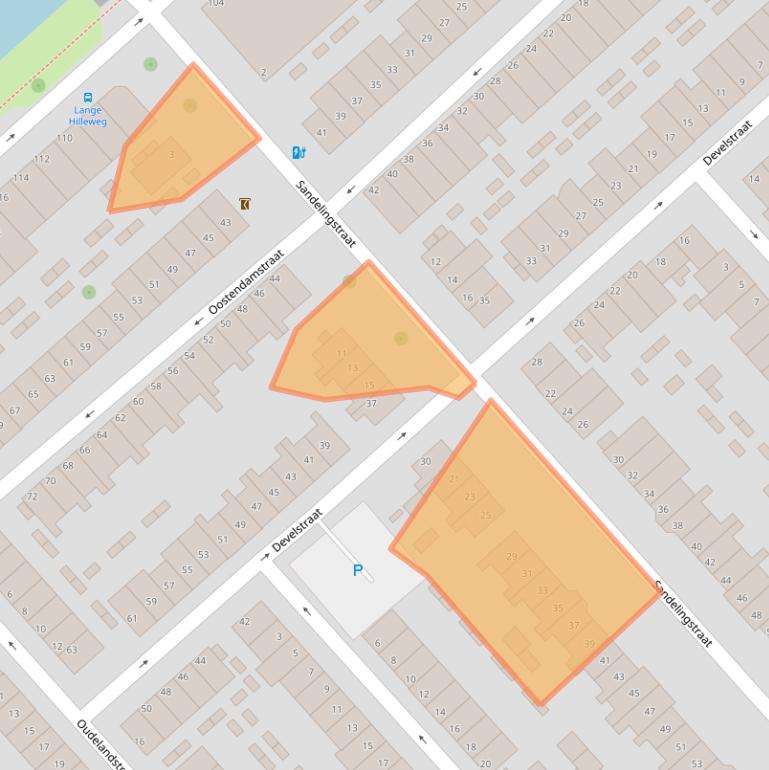 Kaart van postcodegebied 3073AM.