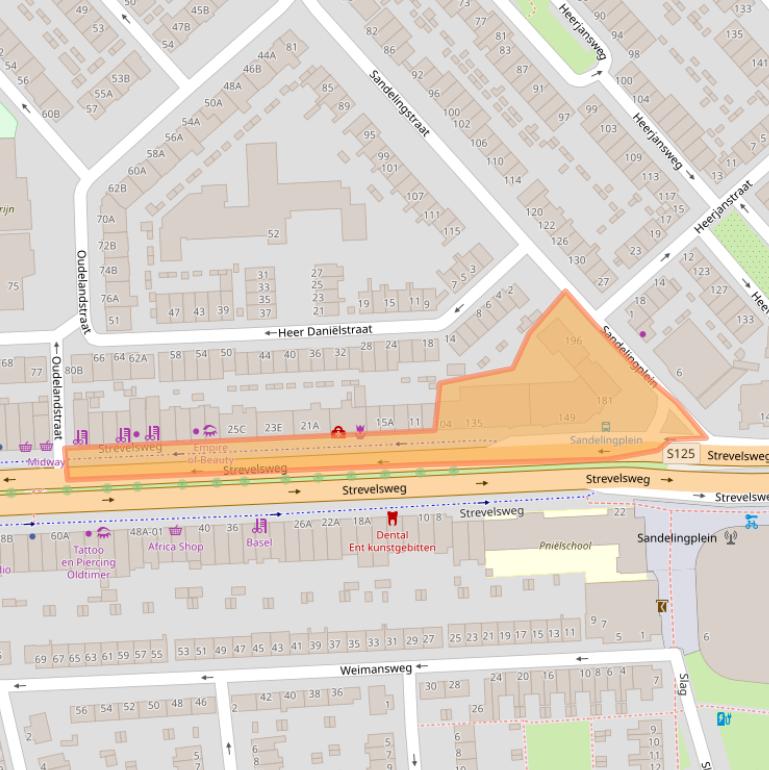 Kaart van postcodegebied 3073AW.